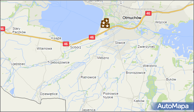 mapa Meszno gmina Otmuchów, Meszno gmina Otmuchów na mapie Targeo
