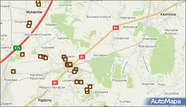 mapa Michałów Rudnicki, Michałów Rudnicki na mapie Targeo