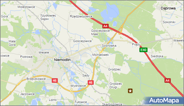 mapa Michałówek gmina Niemodlin, Michałówek gmina Niemodlin na mapie Targeo