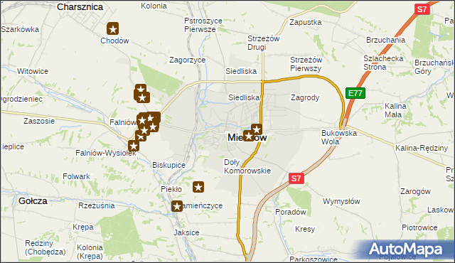 mapa Miechów, Miechów na mapie Targeo