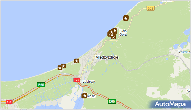 mapa Międzyzdroje, Międzyzdroje na mapie Targeo