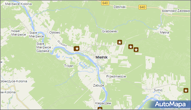 mapa Mielnik powiat siemiatycki, Mielnik powiat siemiatycki na mapie Targeo