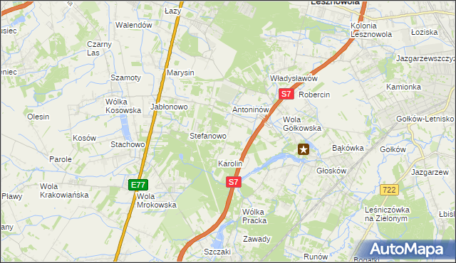 mapa Mieszkowo gmina Piaseczno, Mieszkowo gmina Piaseczno na mapie Targeo