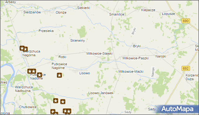 mapa Miłkowice-Janki, Miłkowice-Janki na mapie Targeo