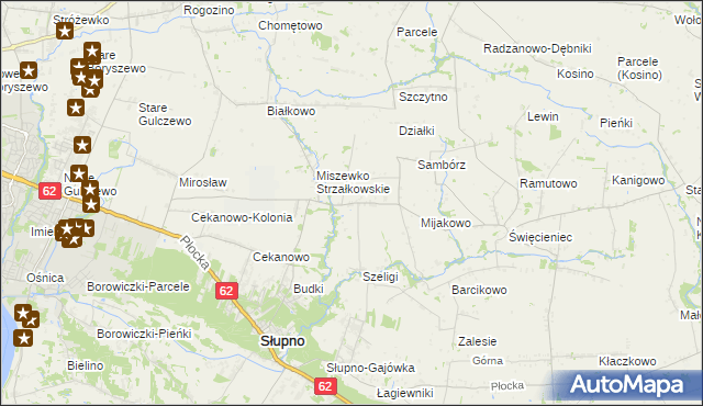 mapa Miszewko-Stefany, Miszewko-Stefany na mapie Targeo