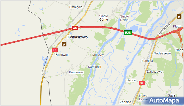 mapa Moczyły, Moczyły na mapie Targeo