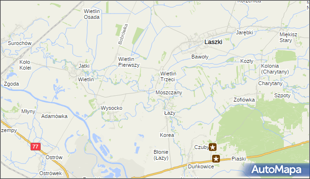 mapa Moszczany, Moszczany na mapie Targeo