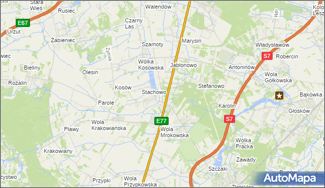 mapa Mroków gmina Lesznowola, Mroków gmina Lesznowola na mapie Targeo