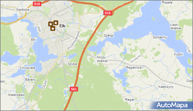 mapa Mrozy Wielkie, Mrozy Wielkie na mapie Targeo
