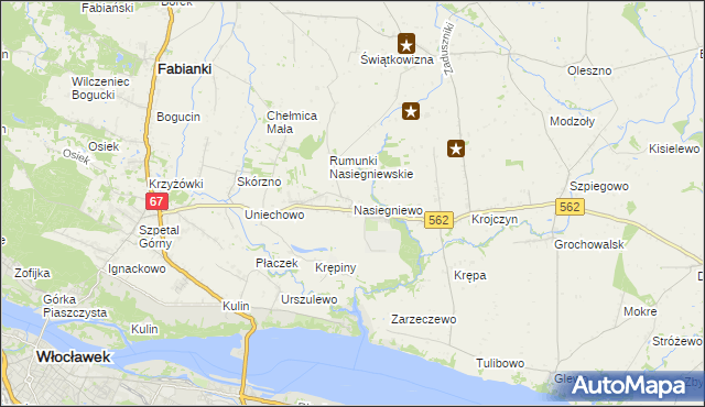 mapa Nasiegniewo, Nasiegniewo na mapie Targeo