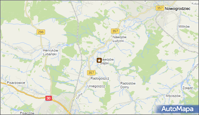 mapa Nawojów Śląski, Nawojów Śląski na mapie Targeo