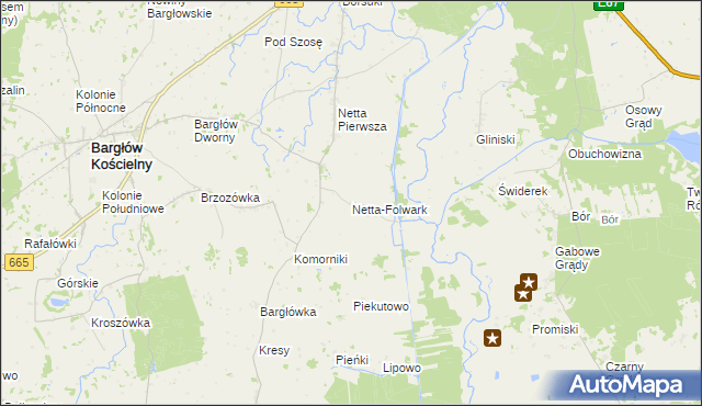 mapa Netta-Folwark, Netta-Folwark na mapie Targeo