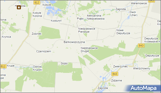 mapa Niedziałowice Drugie, Niedziałowice Drugie na mapie Targeo