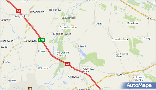 mapa Niemil, Niemil na mapie Targeo