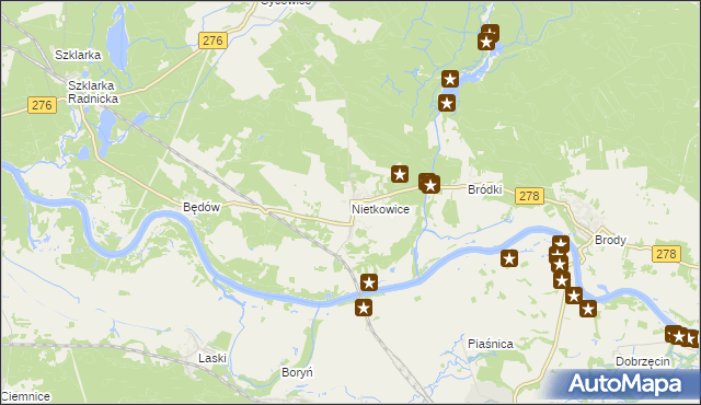 mapa Nietkowice, Nietkowice na mapie Targeo