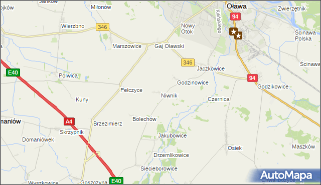 mapa Niwnik, Niwnik na mapie Targeo