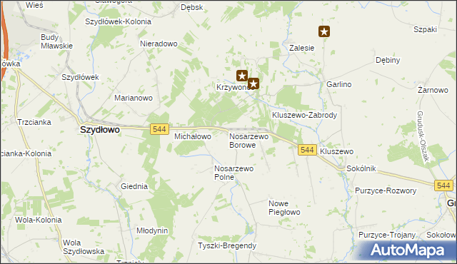 mapa Nosarzewo Borowe, Nosarzewo Borowe na mapie Targeo