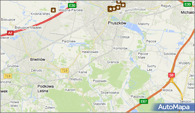 mapa Nowa Wieś gmina Michałowice, Nowa Wieś gmina Michałowice na mapie Targeo