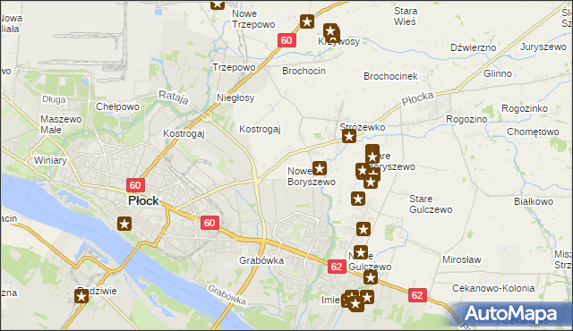 mapa Nowe Boryszewo, Nowe Boryszewo na mapie Targeo