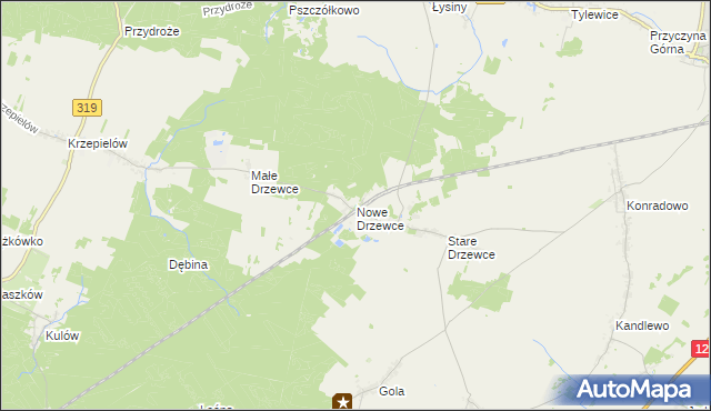 mapa Nowe Drzewce, Nowe Drzewce na mapie Targeo