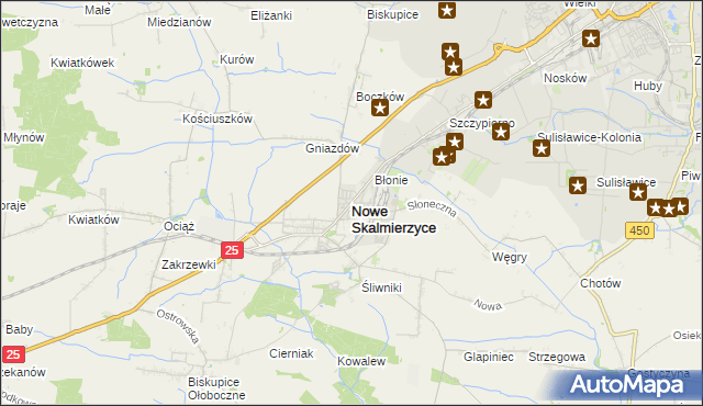 mapa Nowe Skalmierzyce, Nowe Skalmierzyce na mapie Targeo