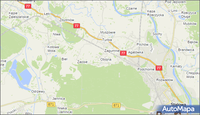 mapa Obojna, Obojna na mapie Targeo