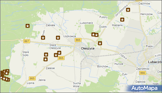 mapa Oleszyce, Oleszyce na mapie Targeo