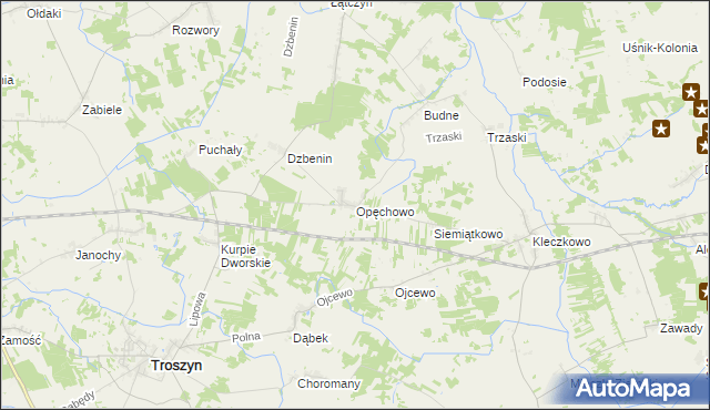 mapa Opęchowo, Opęchowo na mapie Targeo