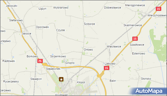 mapa Orłowo gmina Inowrocław, Orłowo gmina Inowrocław na mapie Targeo