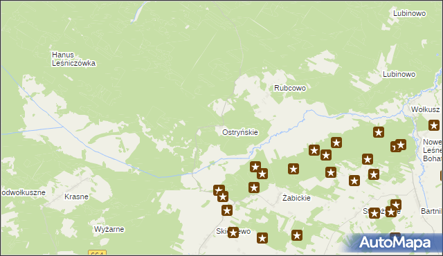 mapa Ostryńskie, Ostryńskie na mapie Targeo