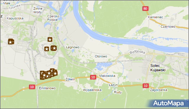 mapa Otorowo gmina Solec Kujawski, Otorowo gmina Solec Kujawski na mapie Targeo