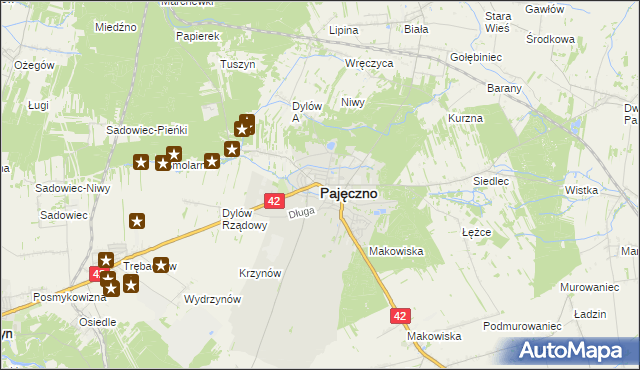 mapa Pajęczno, Pajęczno na mapie Targeo