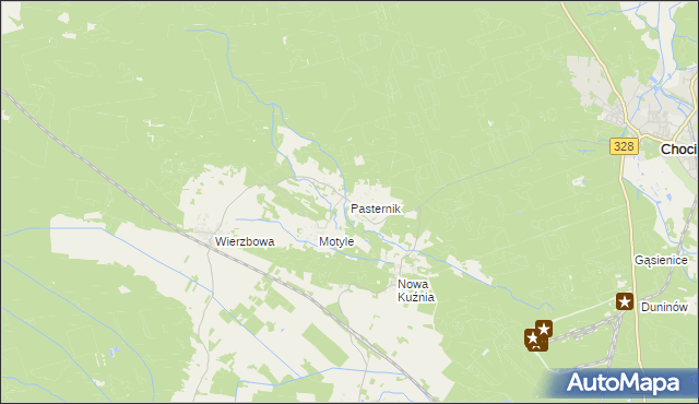 mapa Pasternik gmina Gromadka, Pasternik gmina Gromadka na mapie Targeo