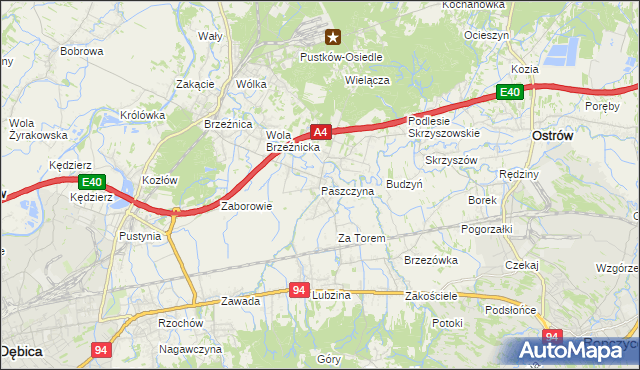 mapa Paszczyna, Paszczyna na mapie Targeo