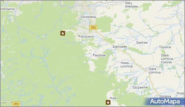 mapa Paszków gmina Bystrzyca Kłodzka, Paszków gmina Bystrzyca Kłodzka na mapie Targeo