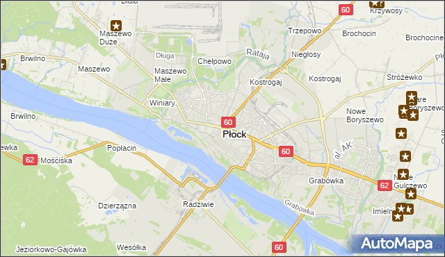 mapa Płock, Płock na mapie Targeo