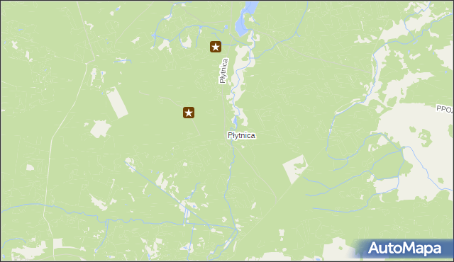 mapa Płytnica gmina Borne Sulinowo, Płytnica gmina Borne Sulinowo na mapie Targeo