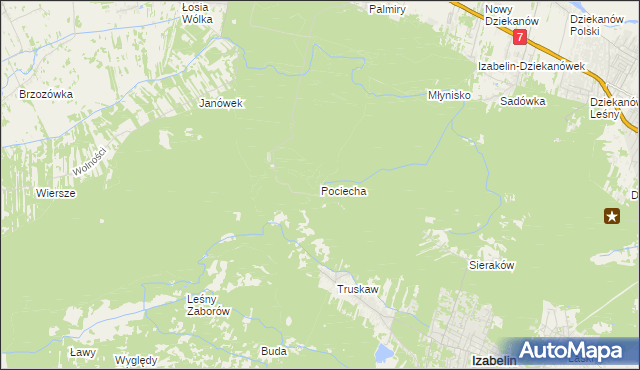 mapa Pociecha gmina Czosnów, Pociecha gmina Czosnów na mapie Targeo