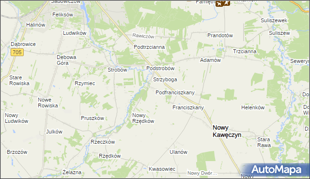 mapa Podfranciszkany, Podfranciszkany na mapie Targeo