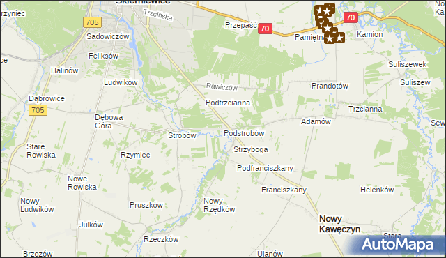 mapa Podstrobów, Podstrobów na mapie Targeo