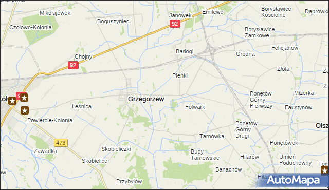 mapa Ponętów Dolny, Ponętów Dolny na mapie Targeo