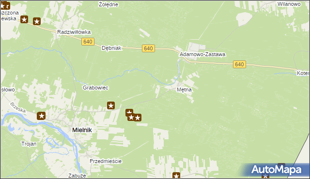 mapa Poręby gmina Mielnik, Poręby gmina Mielnik na mapie Targeo