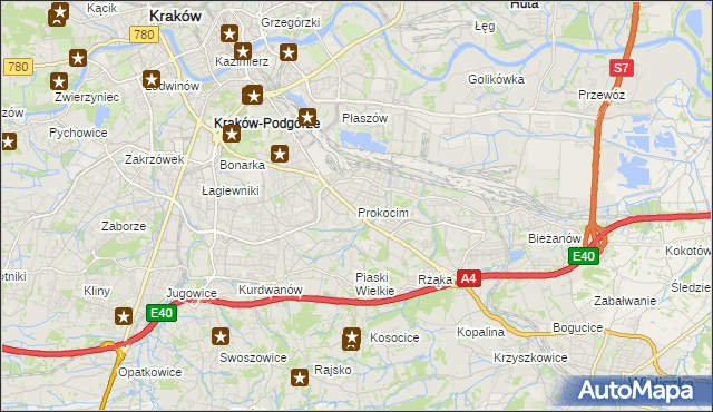 mapa Prokocim, Prokocim na mapie Targeo