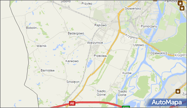 mapa Przecław gmina Kołbaskowo, Przecław gmina Kołbaskowo na mapie Targeo