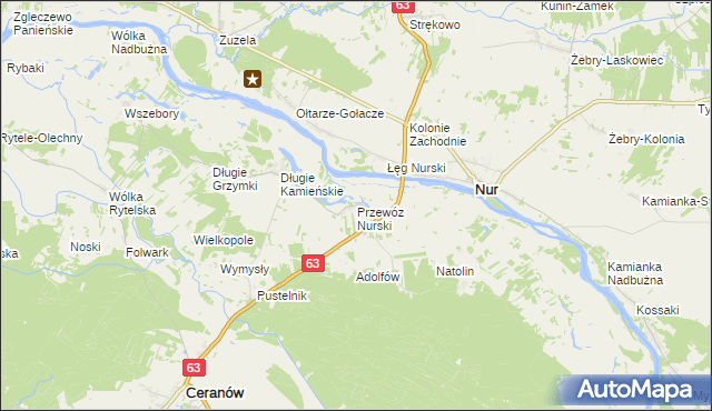 mapa Przewóz Nurski, Przewóz Nurski na mapie Targeo