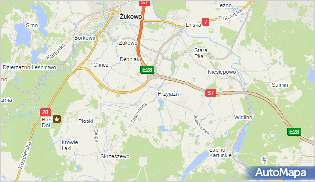 mapa Przyjaźń, Przyjaźń na mapie Targeo