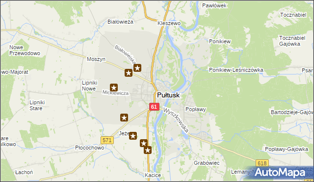 mapa Pułtusk, Pułtusk na mapie Targeo