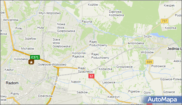 mapa Rajec Poduchowny, Rajec Poduchowny na mapie Targeo