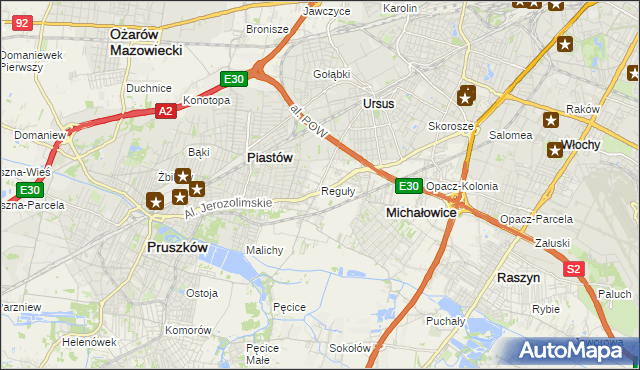 mapa Reguły, Reguły na mapie Targeo