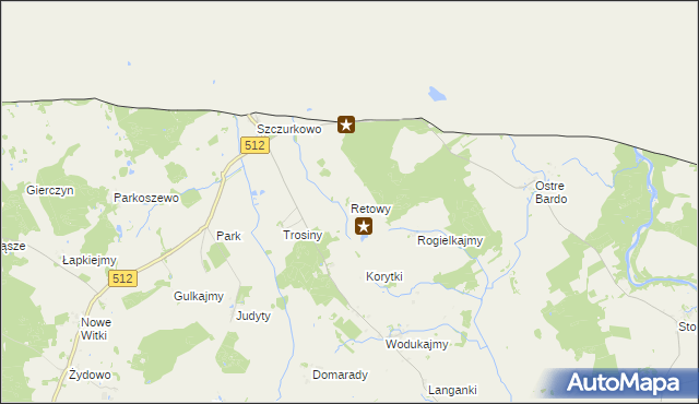 mapa Retowy, Retowy na mapie Targeo